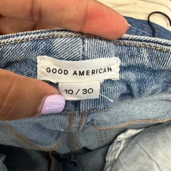 Good American Blue Straight Leg High Waisted Jeans size 10/30 - Picture 6 of 7